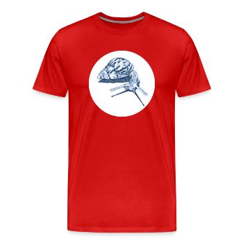 snail with shadow scribble art - Männer Premium Bio T-Shirt - Rot - Vorne - Damien (186cm)