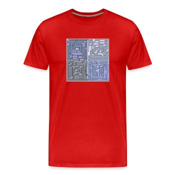 Maze 2 (transparenter Hintergrund) - Männer Premium Bio T-Shirt - Rot - Vorne - Damien (186cm)