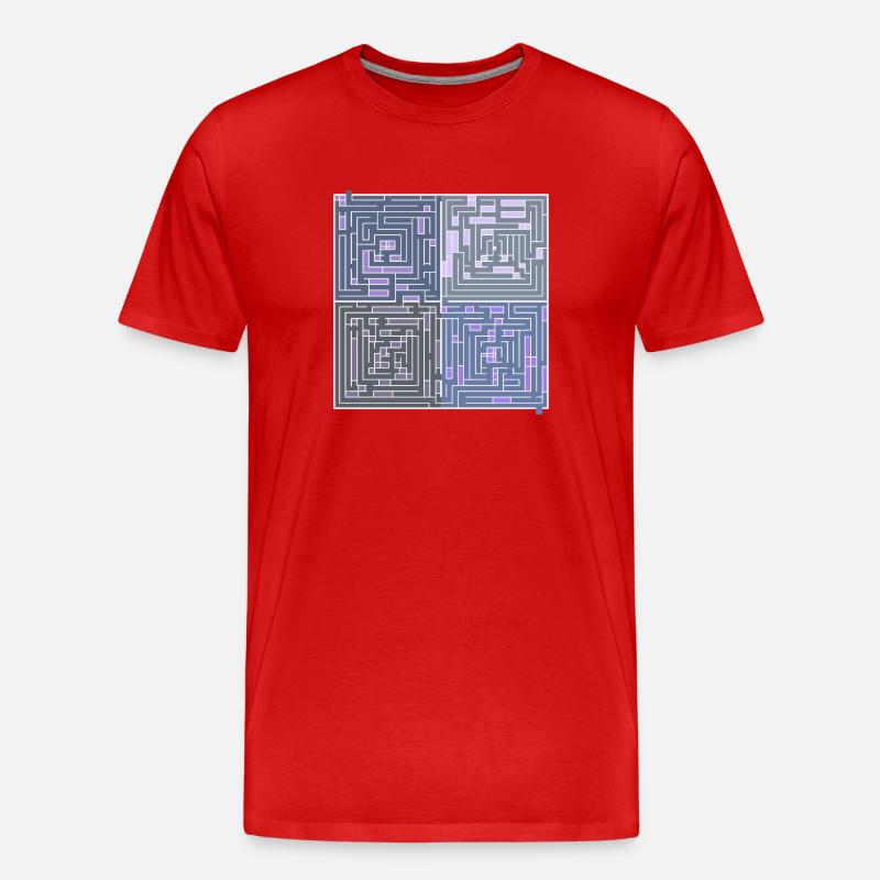 Maze 2 (transparenter Hintergrund) - Männer Premium Bio T-Shirt - Rot
