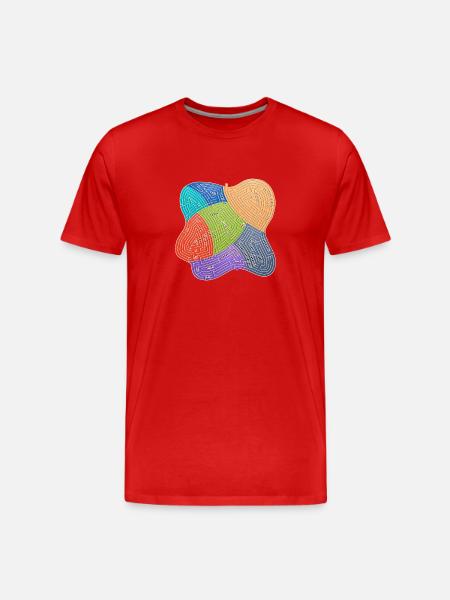Labyrinthe 3 (fond transparent) - T-shirt bio Premium Homme - rouge