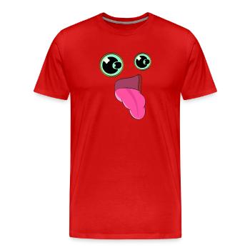 WOW - Men's Premium Organic T-Shirt - red - Front - Damien (186cm)