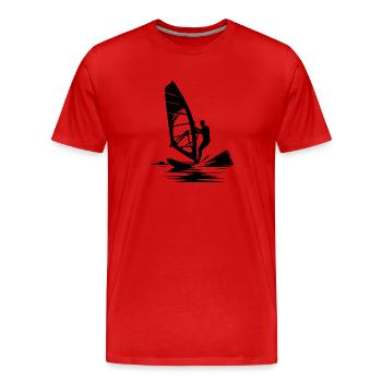 Technique de surf avec la puissance du vent, du vent et de la brise marine - T-shirt bio Premium Homme - rouge - Devant - Damien (186cm)