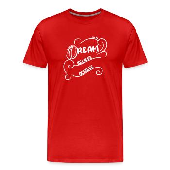 Rêver Croire Réaliser - T-shirt bio Premium Homme - rouge - Devant - Damien (186cm)