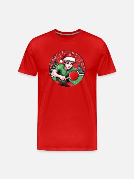 Christmas Elf Ping Pong - Men's Premium Organic T-Shirt - red