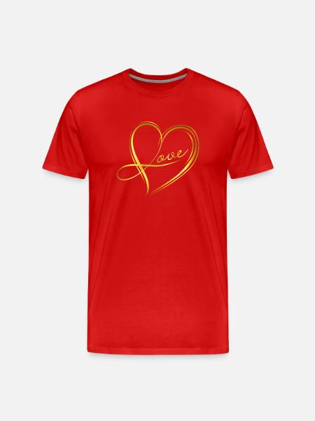 golden heart - Men's Premium Organic T-Shirt - red