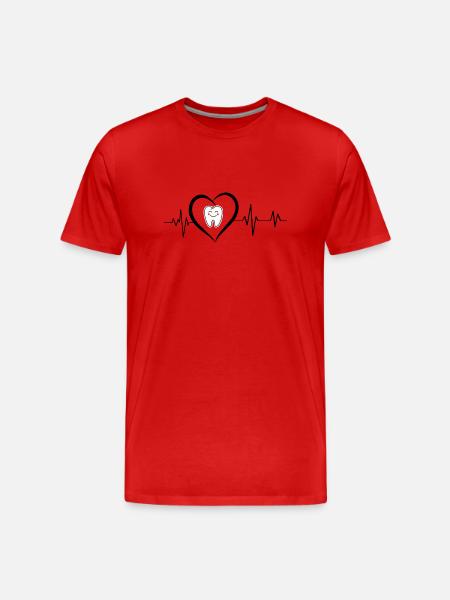 Heartbeat Dentist - Men's Premium Organic T-Shirt - red