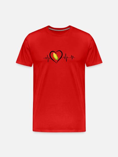Herzschlag Mais - Männer Premium Bio T-Shirt - Rot