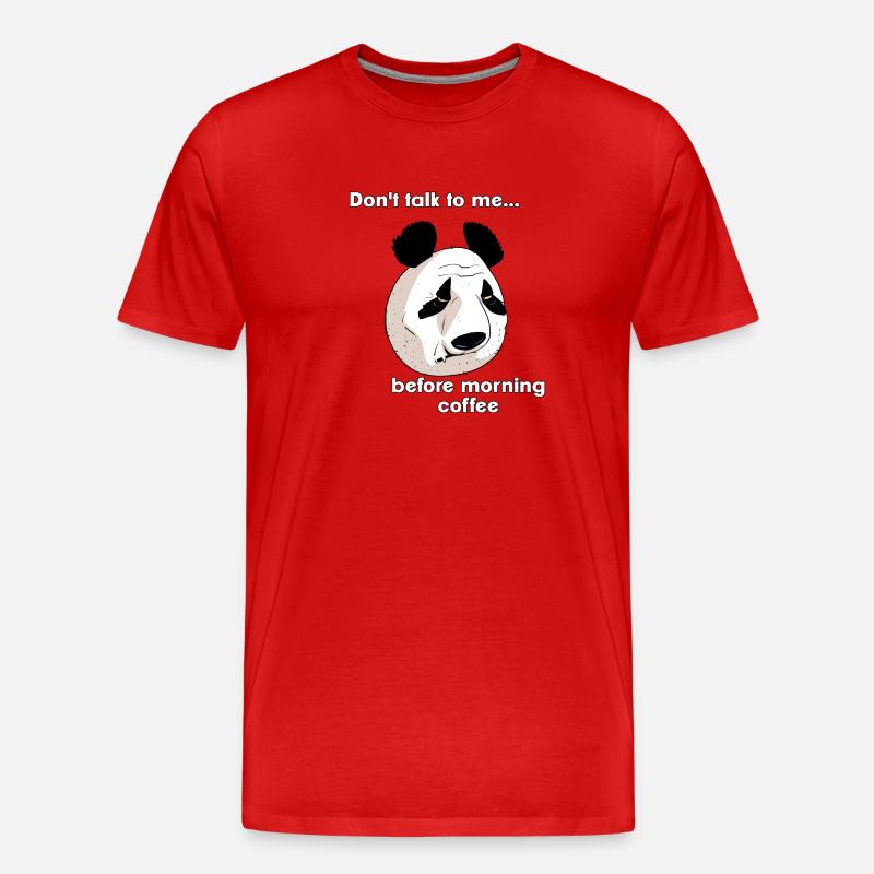 Morgenkaffee (englische Version) - Männer Premium Bio T-Shirt - Rot