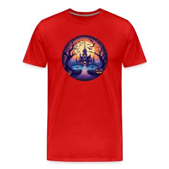 Gruseliges Halloween-party-kostüm, Halloween-villa - Männer Premium Bio T-Shirt - Rot - Vorne - Damien (186cm)