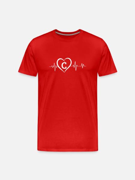 Heartbeat Letter C - Men's Premium Organic T-Shirt - red