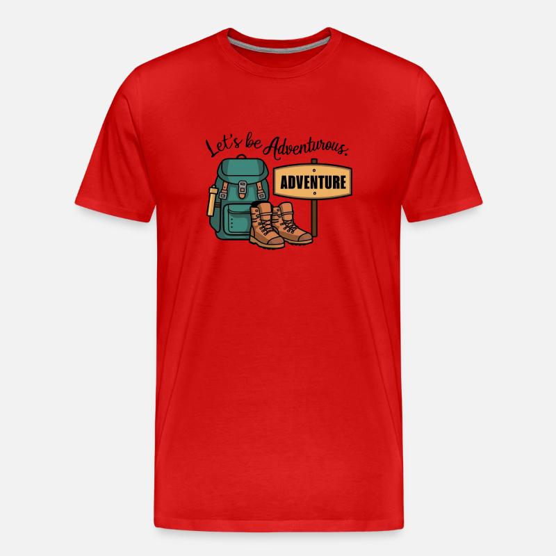 Lass uns abenteuerlich sein. - Männer Premium Bio T-Shirt - Rot