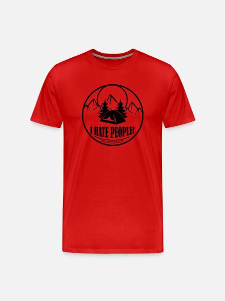 i hate people - Männer Premium Bio T-Shirt - Rot