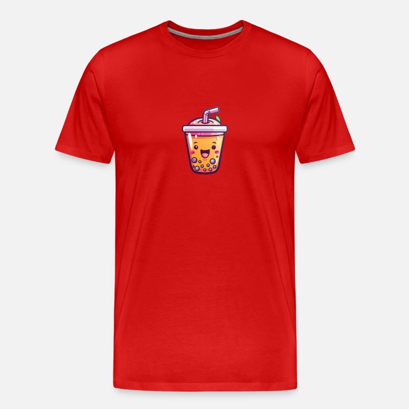 Fröhlicher Bubble Tea - Männer Premium Bio T-Shirt - Rot