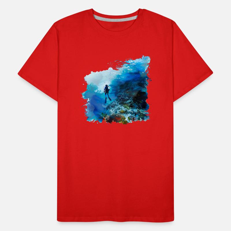 Weightless gliding while diving Men's Premium Organic T-Shirt