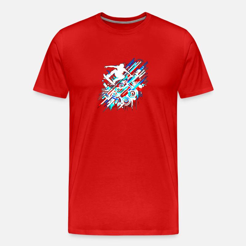 GraffitiWhite - Männer Premium Bio T-Shirt - Rot