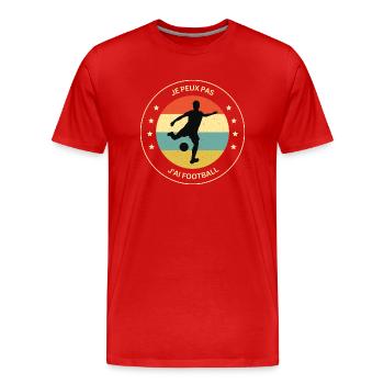 Football - Fußball - Fútbol - Calcio - Foot - Cool - T-shirt bio Premium Homme - rouge - Devant - Damien (186cm)