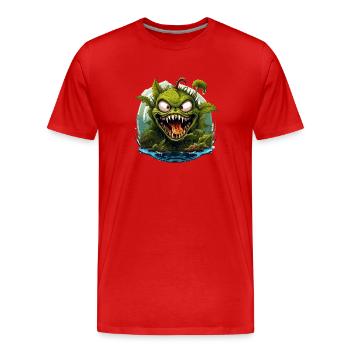 Plante carnivore sauvage en colère - T-shirt bio Premium Homme - rouge - Devant - Damien (186cm)