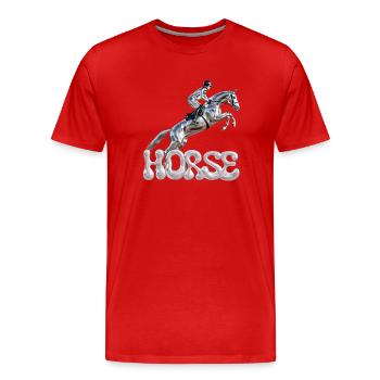 Show Jumper Chrome 1 - T-shirt bio Premium Homme - rouge - Devant - Damien (186cm)