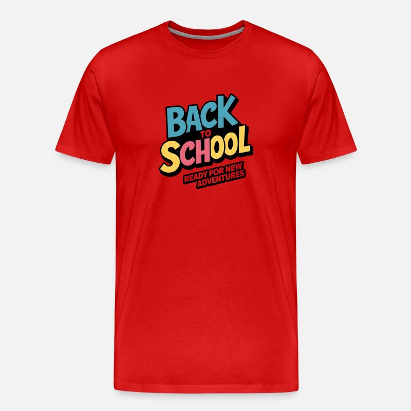 zurück in die Schule - Männer Premium Bio T-Shirt - Rot