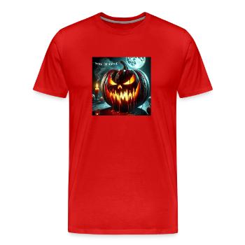 Blutiger halloween Kürbis - Männer Premium Bio T-Shirt - Rot - Vorne - Damien (186cm)