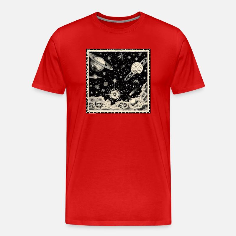 Kosmische Sterblichkeit - Männer Premium Bio T-Shirt - Rot