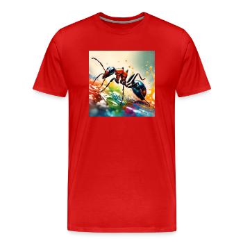 Ant coloured - Men's Premium Organic T-Shirt - red - Front - Damien (186cm)