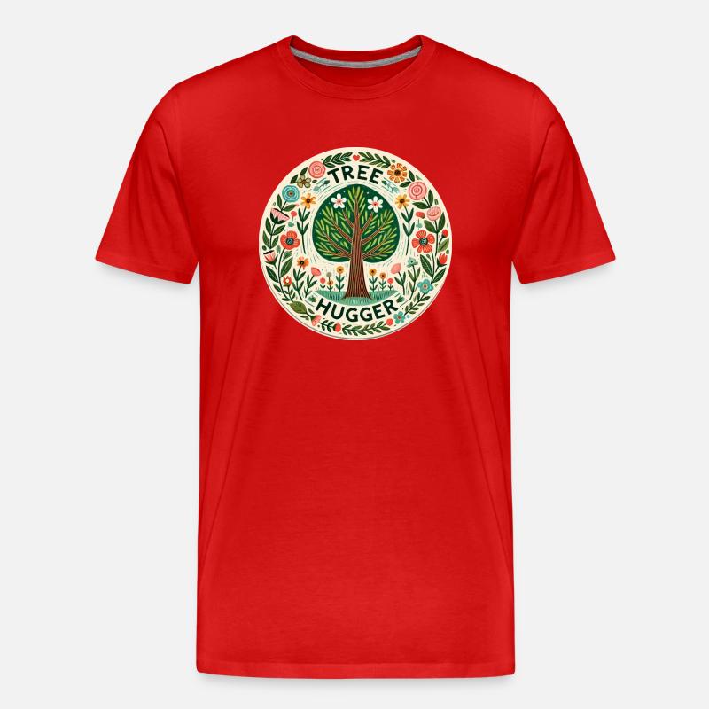 Baum-Umarmer - Männer Premium Bio T-Shirt - Rot
