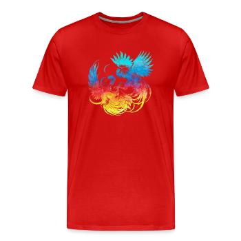 Coq, tup, combat, animal, isolé, coloré, poulet - T-shirt bio Premium Homme - rouge - Devant - Damien (186cm)