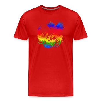 Coq, tup, combat, animal, isolé, coloré, poulet - T-shirt bio Premium Homme - rouge - Devant - Damien (186cm)