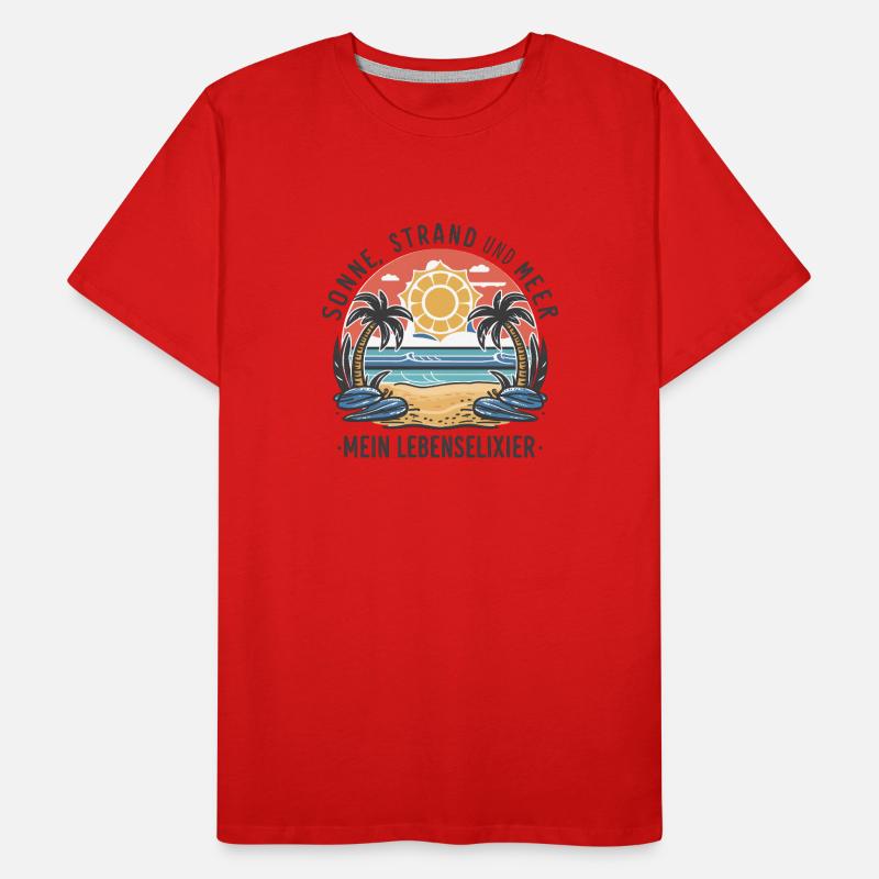 Le soleil, la plage et la mer - mon élixir de vie T-shirt bio Premium Homme