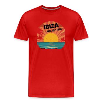 Ibiza amor sol y fiesta - T-shirt bio Premium Homme - rouge - Devant - Damien (186cm)