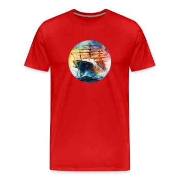 Ship Large Round Batch - Men's Premium Organic T-Shirt - red - Front - Damien (186cm)