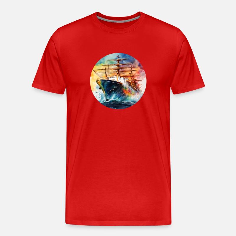 Ship Large Round Batch - Men's Premium Organic T-Shirt - red