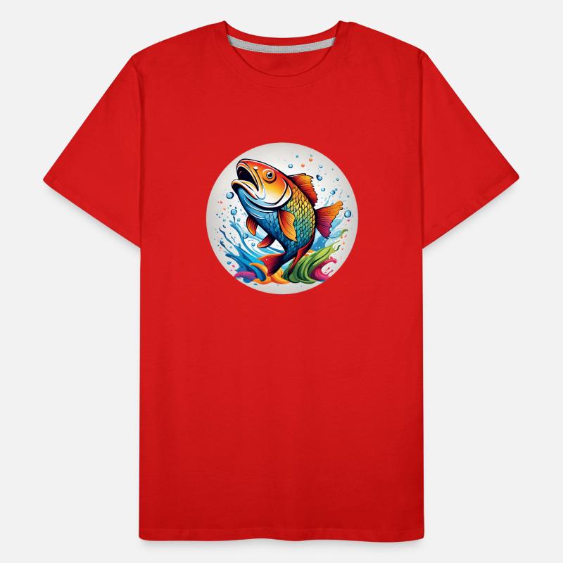 Fisch runder Batch Männer Premium Bio T-Shirt