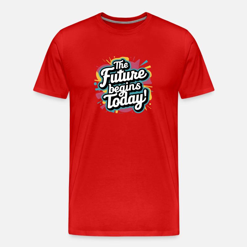 zurück in die Schule - Männer Premium Bio T-Shirt - Rot