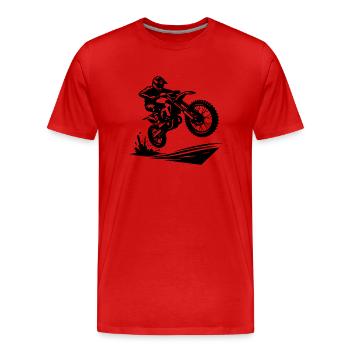 Motorsport Enduro Jumping Terrain Machine - T-shirt bio Premium Homme - rouge - Devant - Damien (186cm)