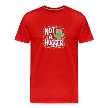 Abstand Halten: Sarkastisches Kaktus - Männer Premium Bio T-Shirt - Rot - Vorne - Damien (186cm)