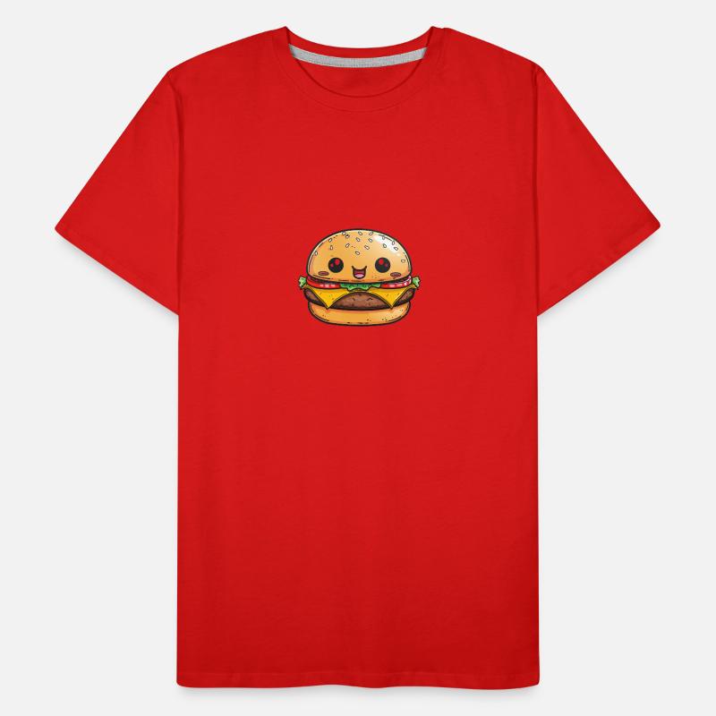 Burger mit Gesicht Männer Premium Bio T-Shirt