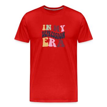 depression era - Männer Premium Bio T-Shirt - Rot - Vorne - Damien (186cm)