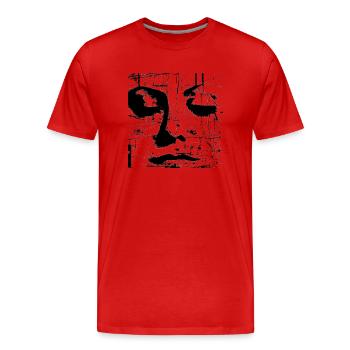 Bauform19 - Männer Premium Bio T-Shirt - Rot - Vorne - Damien (186cm)
