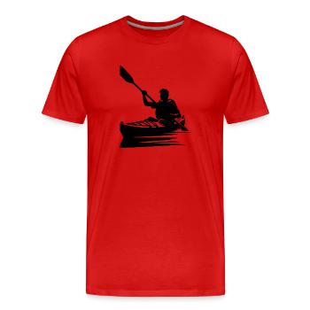 Wendiges Kayak Boot für Wildwasser Touren - Männer Premium Bio T-Shirt - Rot - Vorne - Damien (186cm)
