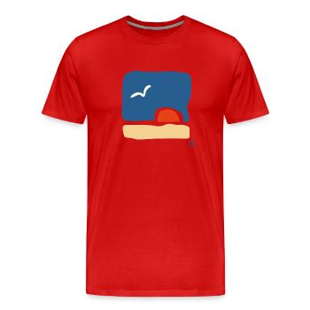 The sea - Men's Premium Organic T-Shirt - red - Front - Damien (186cm)