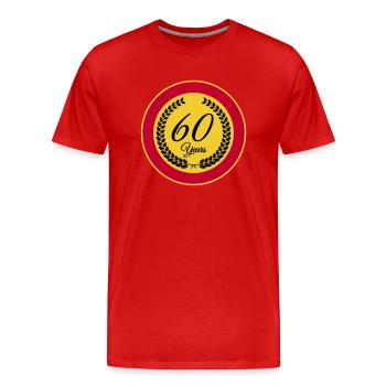 60 Jahre - Männer Premium Bio T-Shirt - Rot - Vorne - Damien (186cm)
