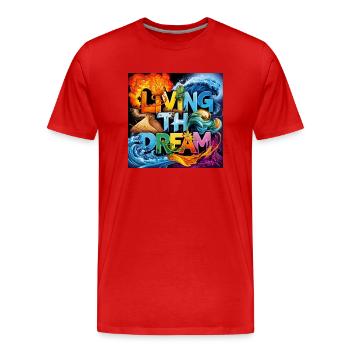 Vivre le rêve - T-shirt bio Premium Homme - rouge - Devant - Damien (186cm)