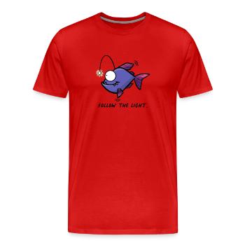 Suivez la lumière - T-shirt bio Premium Homme - rouge - Devant - Damien (186cm)