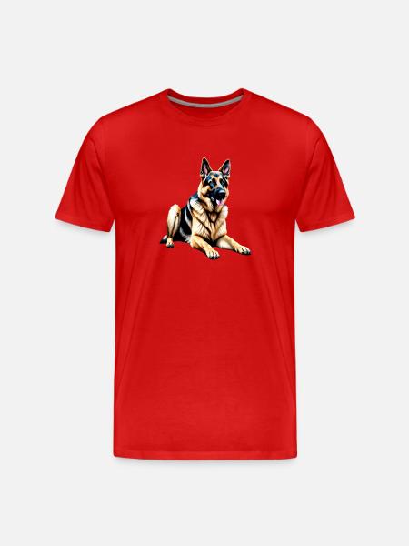 German Shepherd - Men's Premium Organic T-Shirt - red