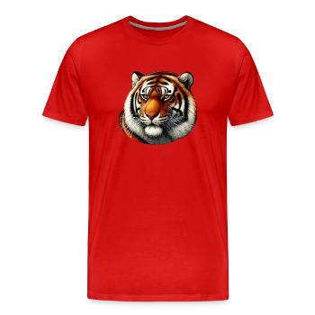 Animal Sauvage, Tigre Libre - T-shirt bio Premium Homme - rouge - Devant - Damien (186cm)
