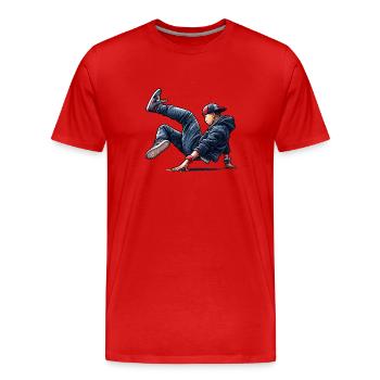 Breakdance - Männer Premium Bio T-Shirt - Rot - Vorne - Damien (186cm)