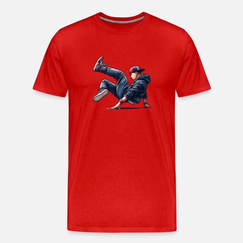 Breakdance - Männer Premium Bio T-Shirt - Rot
