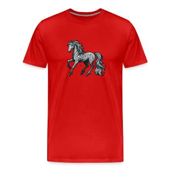 Equestre Cheval - T-shirt bio Premium Homme - rouge - Devant - Damien (186cm)